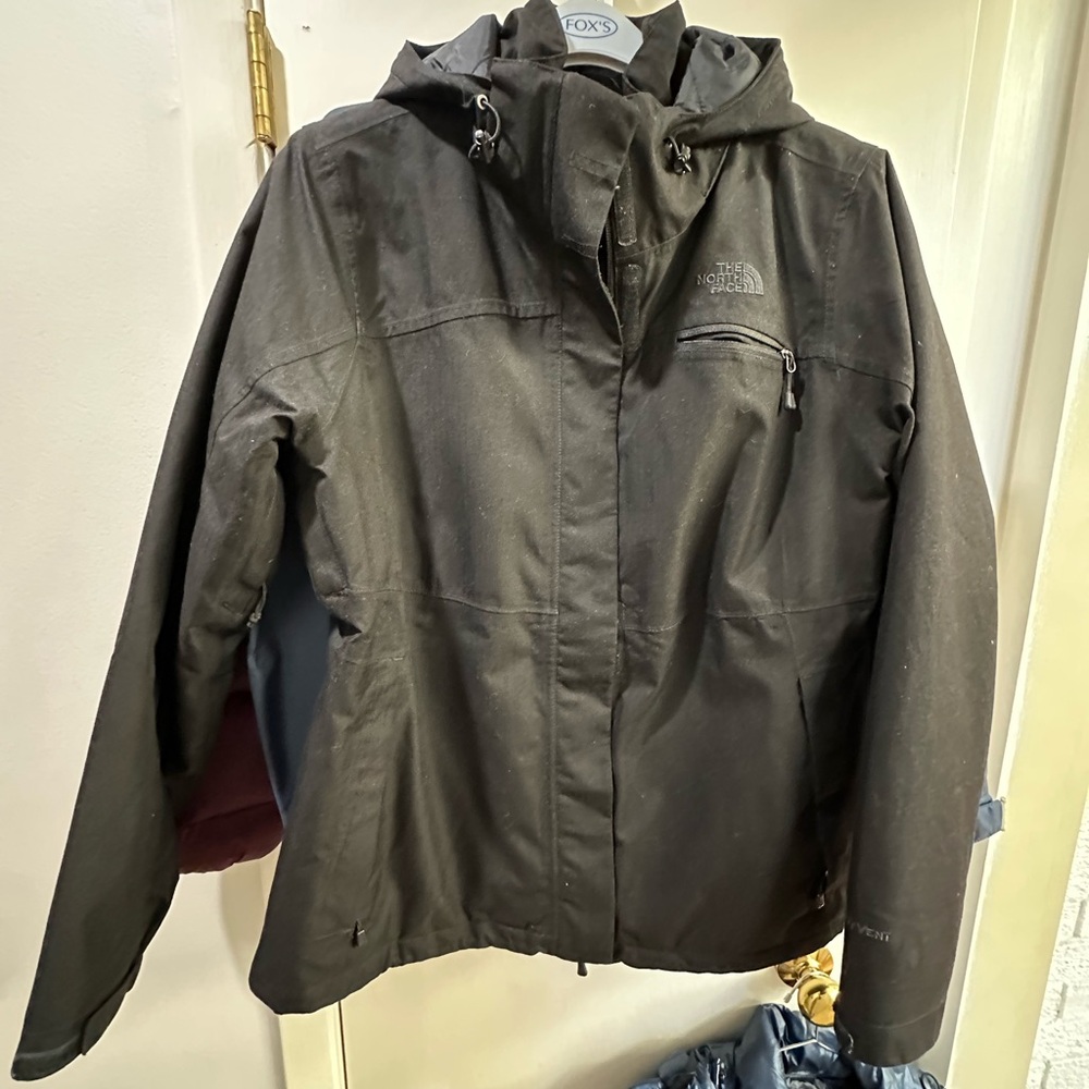 The North Face Black Hooded ski/ snow Jacket, Lg